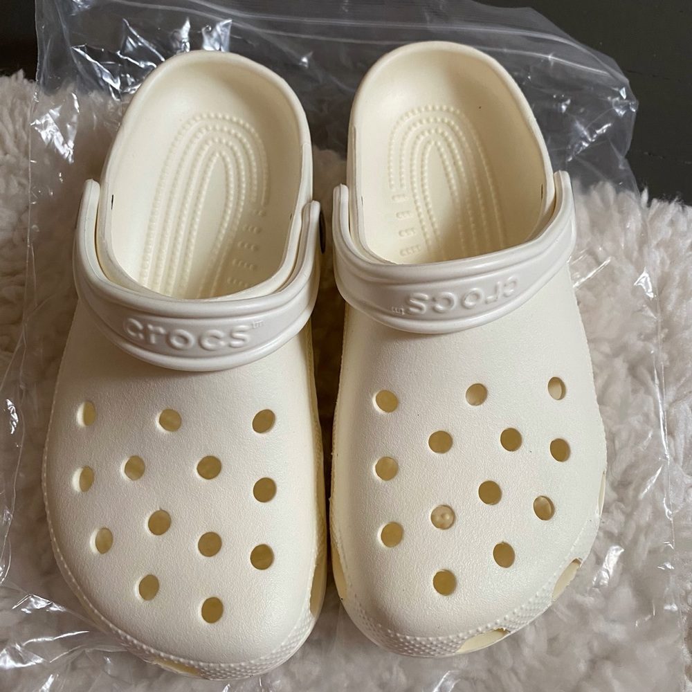 Cream White Crocs